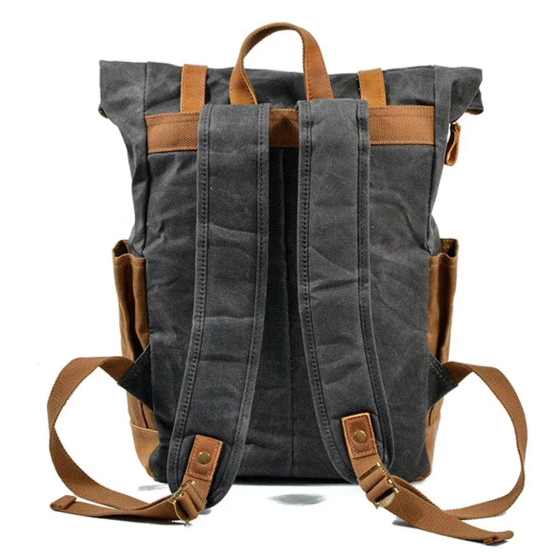 Mochila BP 102 Notebook 15.6" em Lona e Couro. Roll-Top Ajustável - Image 5