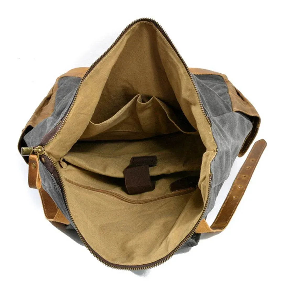 Mochila BP 102 Notebook 15.6" em Lona e Couro. Roll-Top Ajustável - Image 4