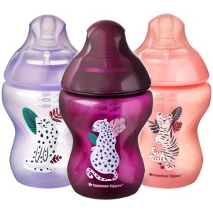 Tommee Tippee Closer to Nature – Biberão 260ml, pack de 3 unidades (Coleção Jung