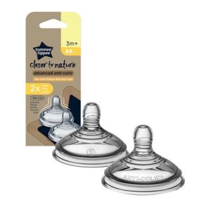 TOMMEE TIPPEE – Conjunto 2 Tetinas Fluxo Médio – Advanced ANTI-COLIC +3M