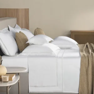 Jogo de cama King 300 fios Cetim Romana Branco