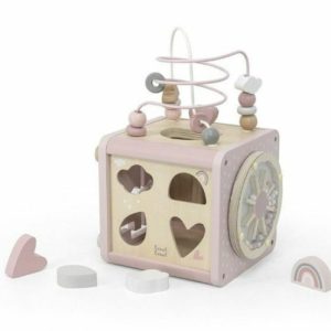 LABEL LABEL –  CUBO DE ATIVIDADES EM MADEIRA PINK +12M