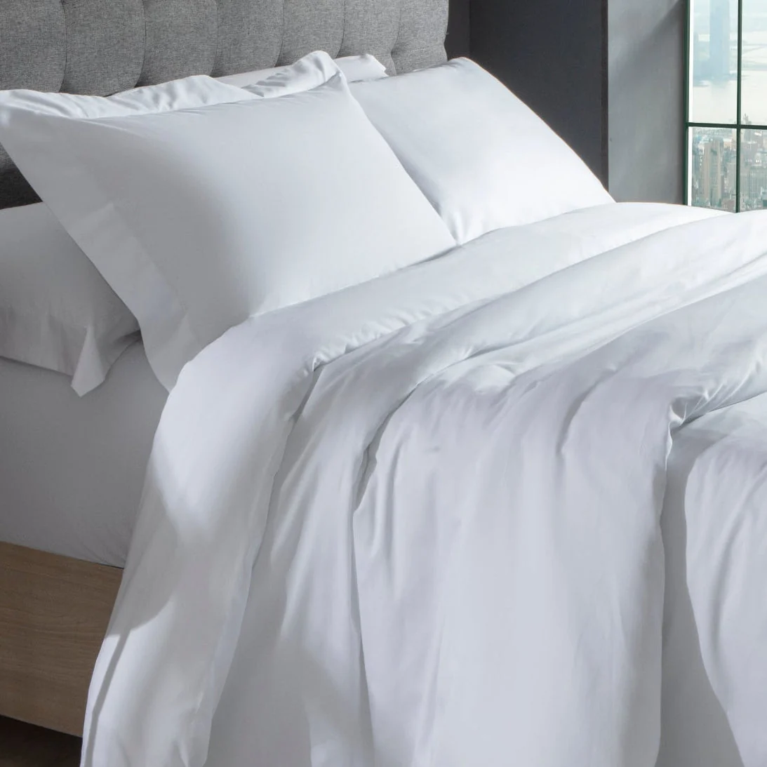 Capa de Duvet Kacyumara Satinee Branco Queen 300 Fios Percal - Image 3