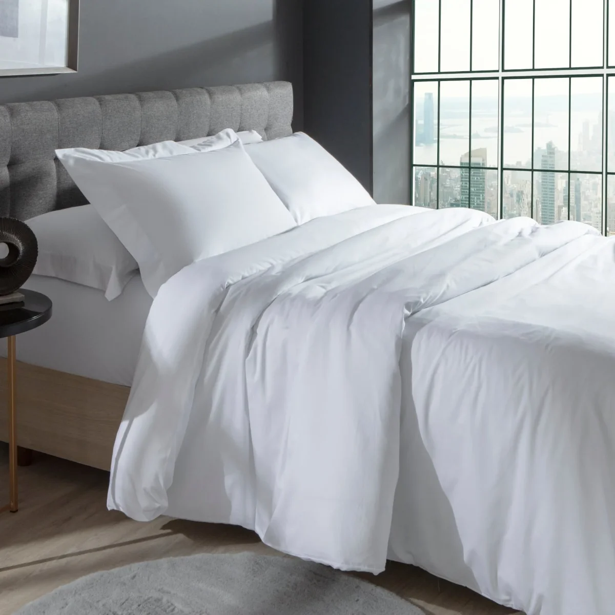 Capa de Duvet Kacyumara Satinee Branco Queen 300 Fios Percal - Image 2