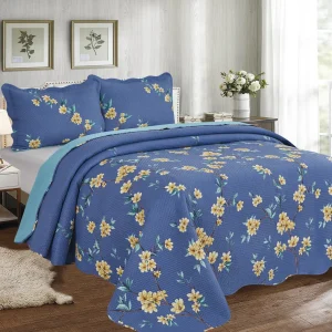 Kit Colcha Capri 3 Peças – Estilo Dupla Face e Qualidade Superior EuroTextil