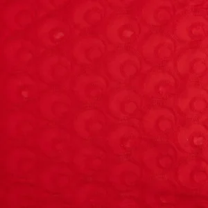 Algodão bordado vermelho perfurado