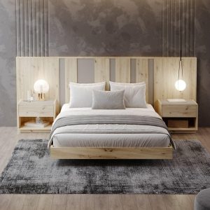 Conjunto Cama + mesas cabeceira AQUA AQ03