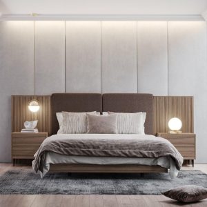 Conjunto Cama Casal + mesas cabeceira AQUA AQ01