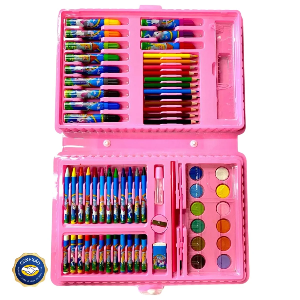Ninho Boy – Maleta de Pintura Infantil (68 peças, Cores Unicórnio) | Estojo Escolar | Canetinha - Image 3