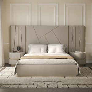Cama Casal Tapi lacado com mesas cabeceira