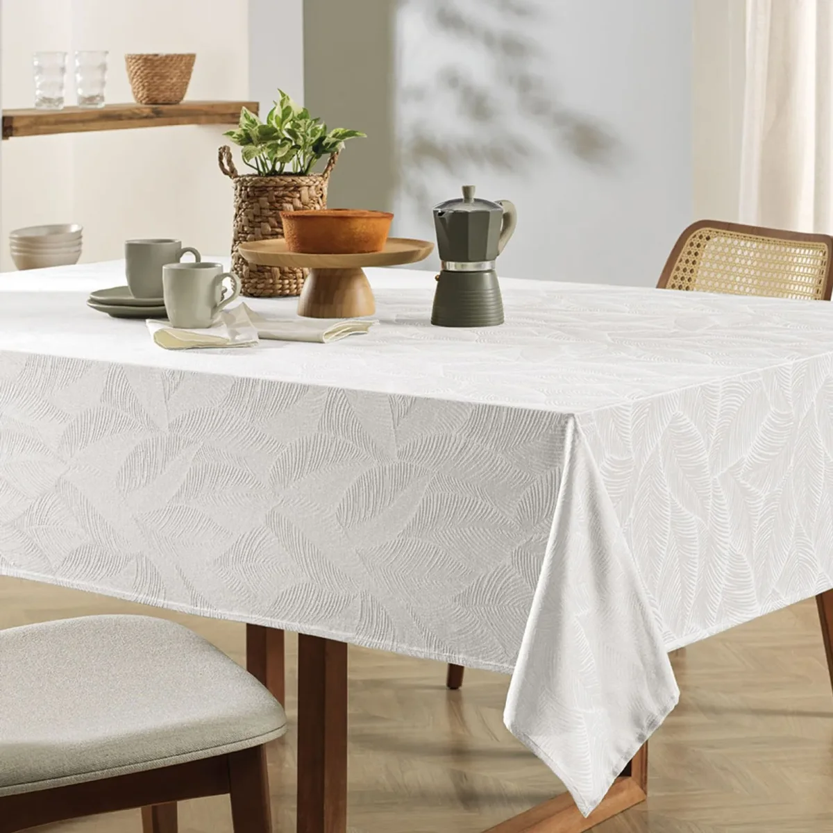 Toalha de Mesa Karsten Tilia Branco Quadrada – 1,40 x 1,40m - Image 2