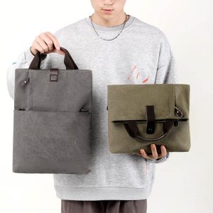 Bolsa Masculina BP 230 Tiracolo em Lona e Couro. Crossbody Casual