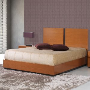 Cama Casal Chiado pinho mel/wengué