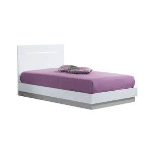 Cama Individual Viena – Cinza/Branco