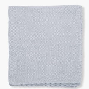 PASITO A PASITO – Manta de Malha em Algodão Tricot para Bebé Menino – Azul