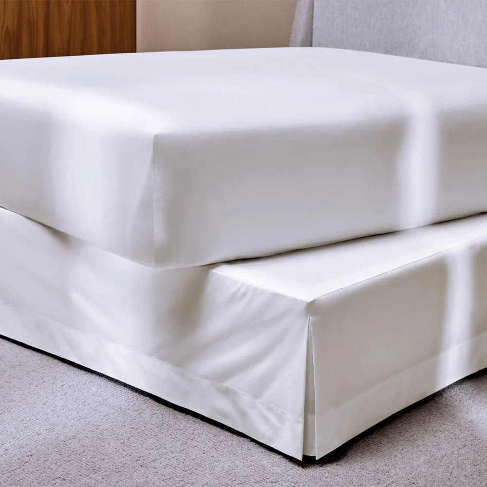 Saia para Cama Box Casal 100% Algodão Tullia Branco/Branco percal 200 fios 100% algodão Trussardi - Image 2