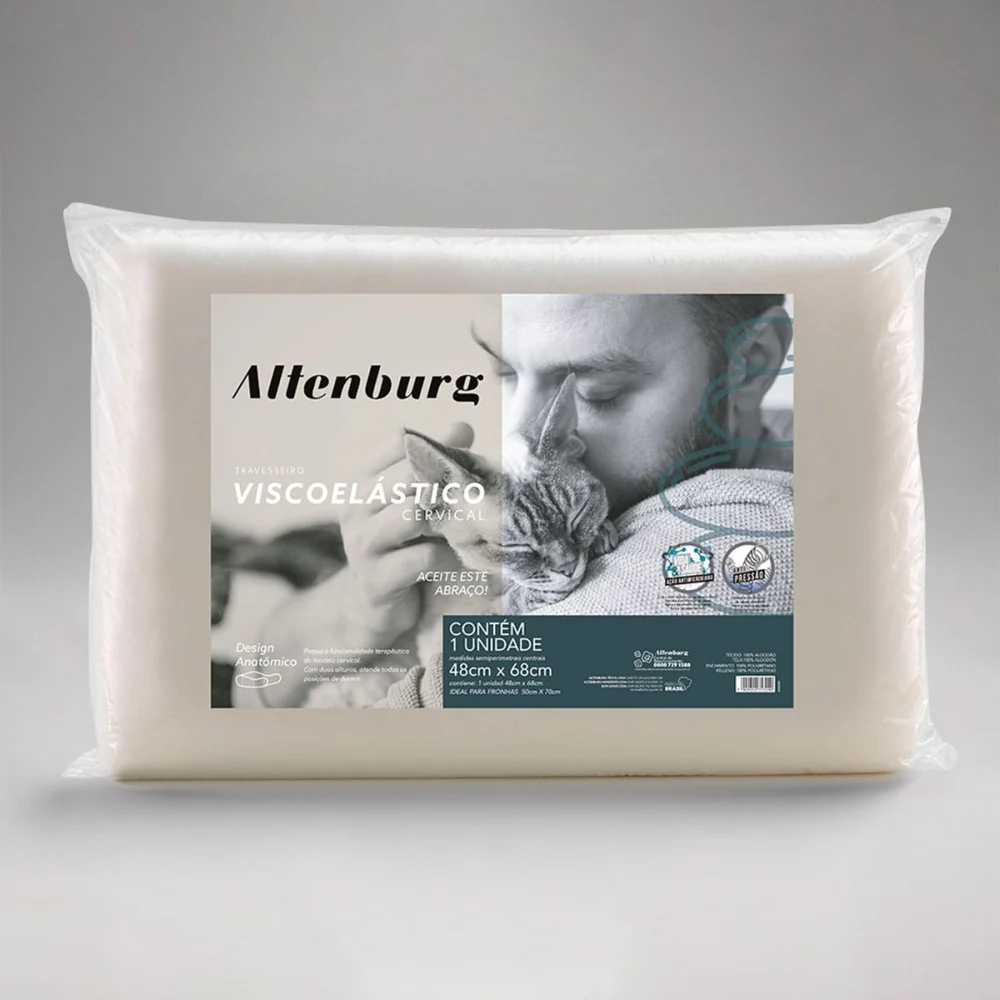 Travesseiro Altenburg Viscoelástico Cervical 48x68cm Cor Marfim - Image 2