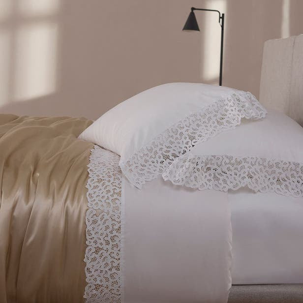 JOGO DE CAMA SUPER KING CAPRI BRANCO C/RENDA BRANCA 2,80X2,80CM - Image 2
